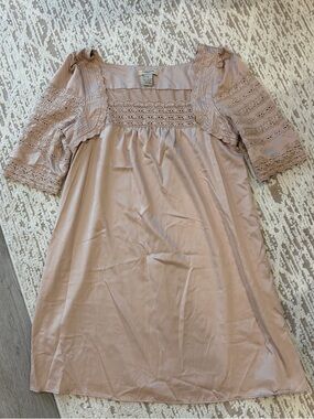 Vertigo Paris Blush Pink Lace-Trim Empire Dress